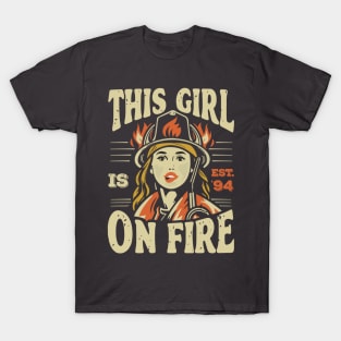 Fierce Firefighter Beauty Girl 94 T-Shirt